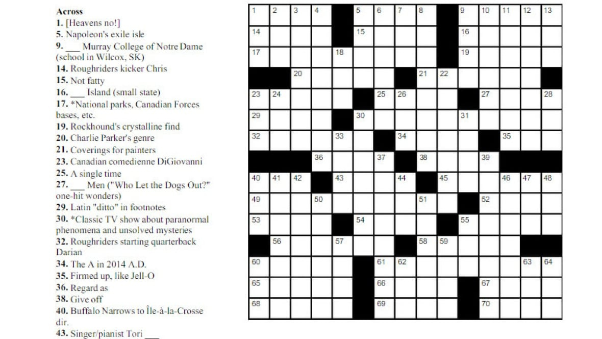 Afternoon Edition s Crossword Puzzle Contest Saskatchewan CBC News