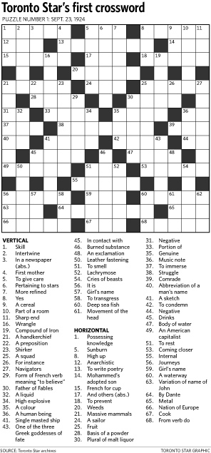 Can You Solve The Star s First Ever Crossword Puzzle From 1924 