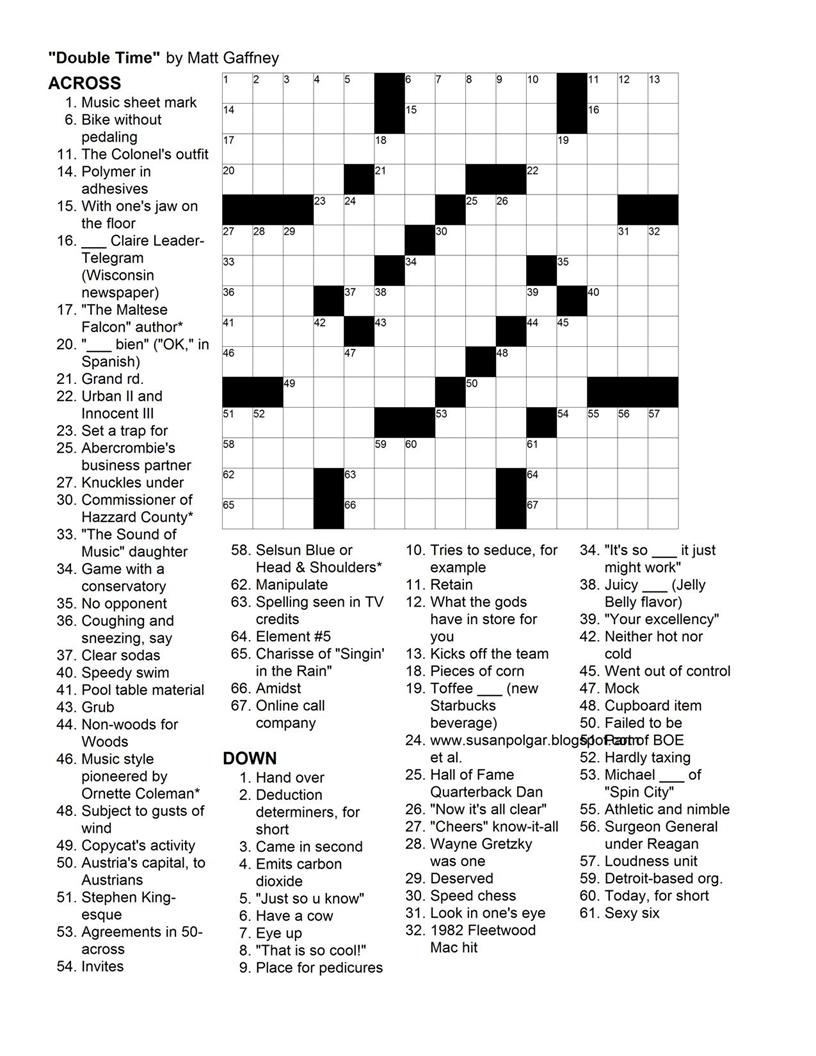 Daily Crossword Puzzle Printable Thomas Joseph Printable Crossword