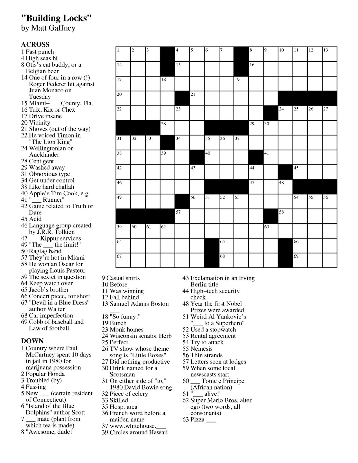 Free Daily Printable Crossword Puzzles Easy Loveandrespect Free 
