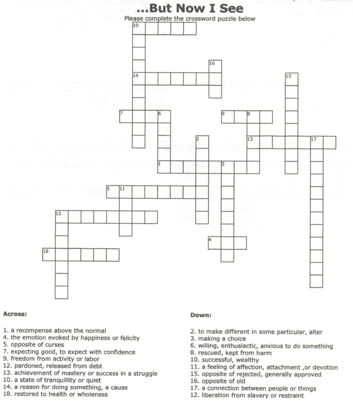 Printable Crossword Puzzles Free For Teens
