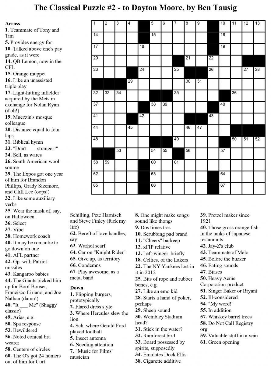 Free Printable Crossword Puzzles Easy For Adults My Board Free 