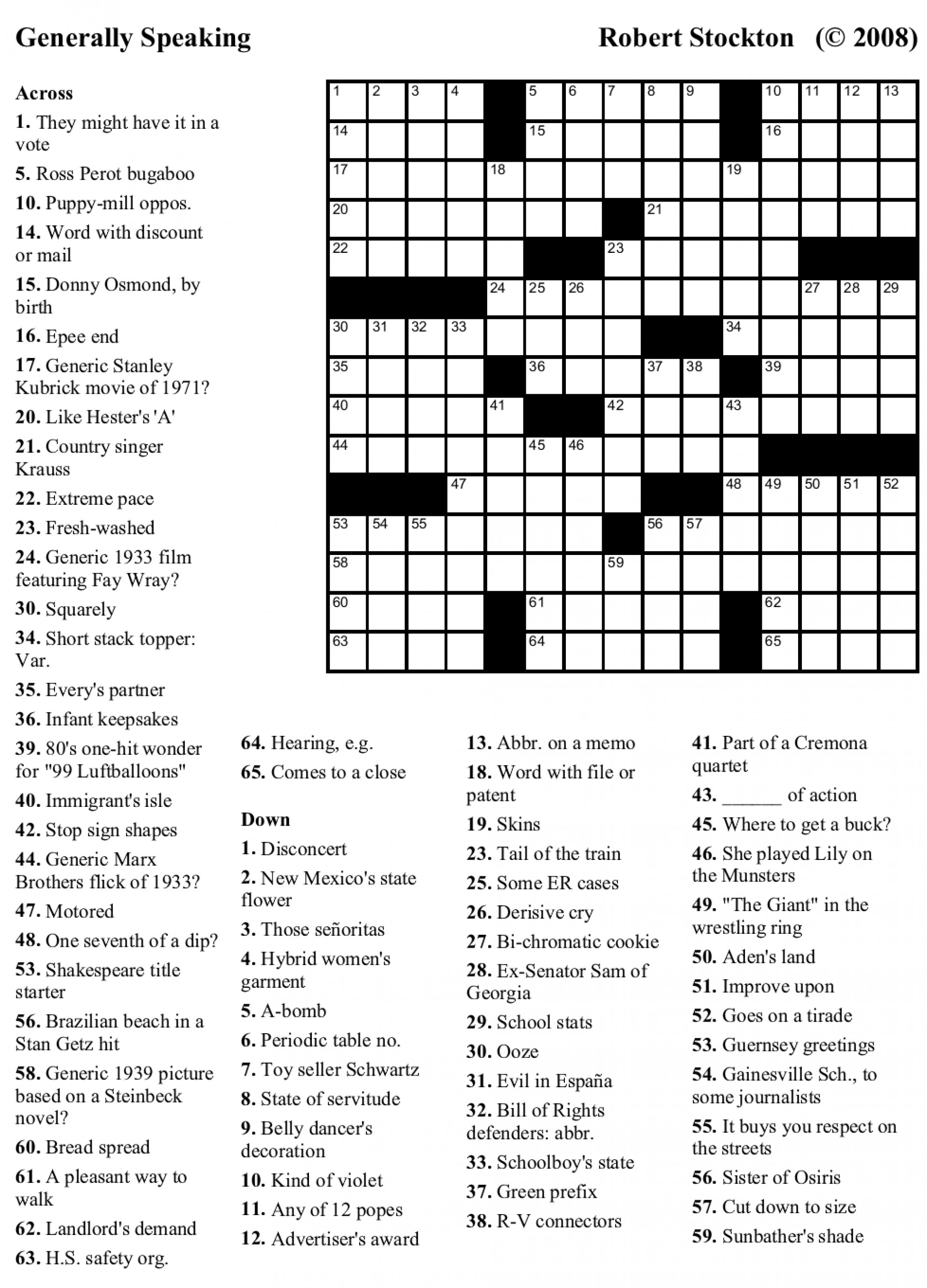 Free Printable Usa Today Crossword Puzzles Printable Crossword Puzzles