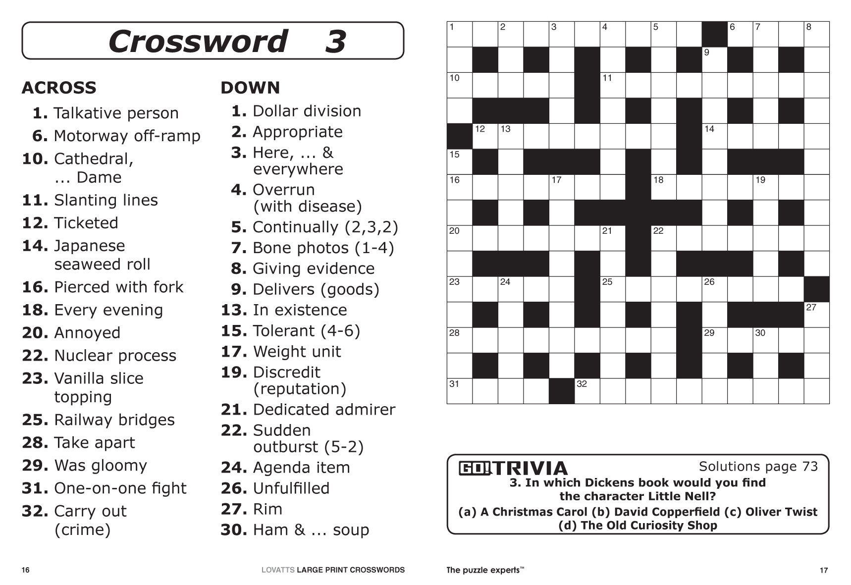 Large Print Crosswords Magazine Lovatts Crossword Puzzles Games 