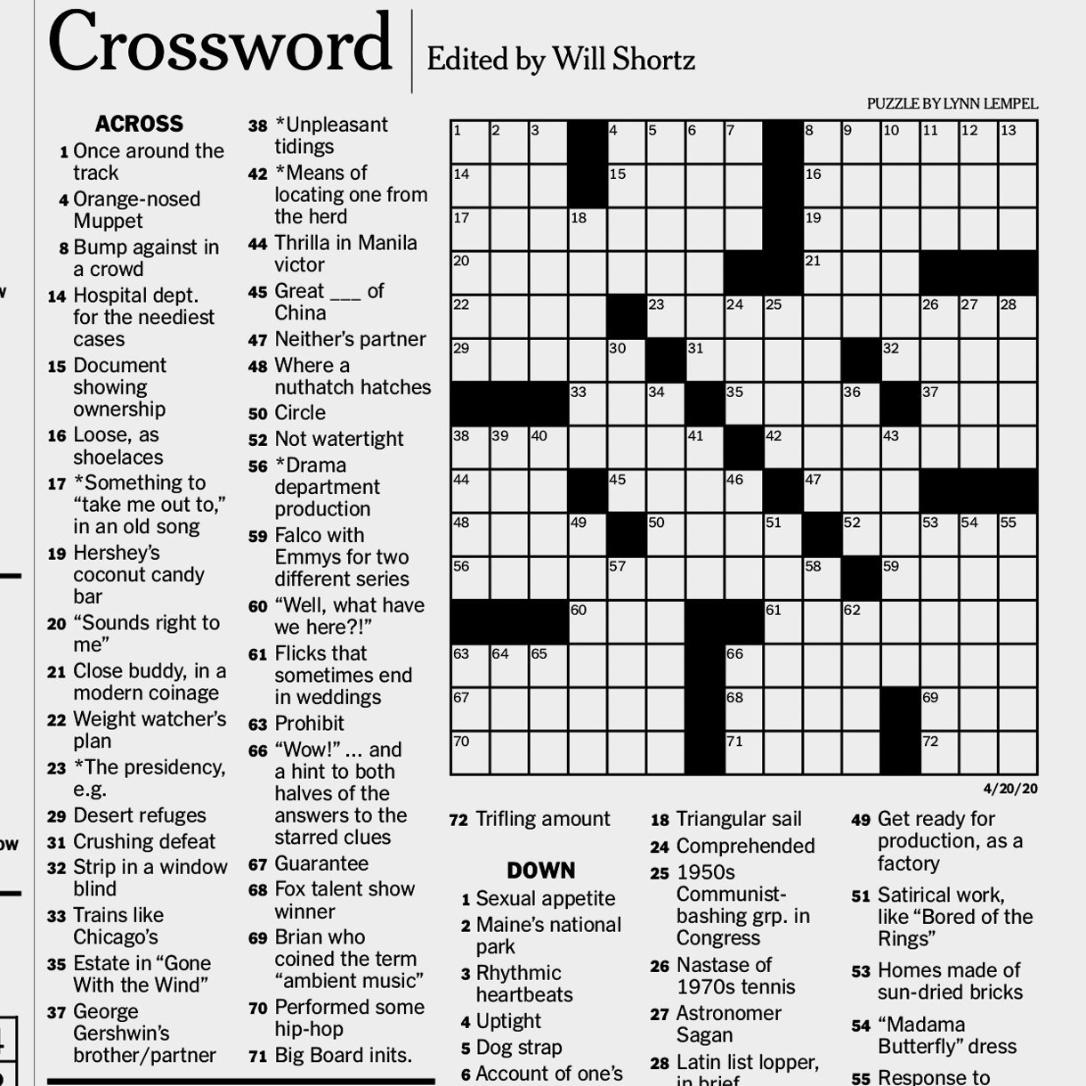 New York Times Crossword Printable Free Sunday Printable Template Free