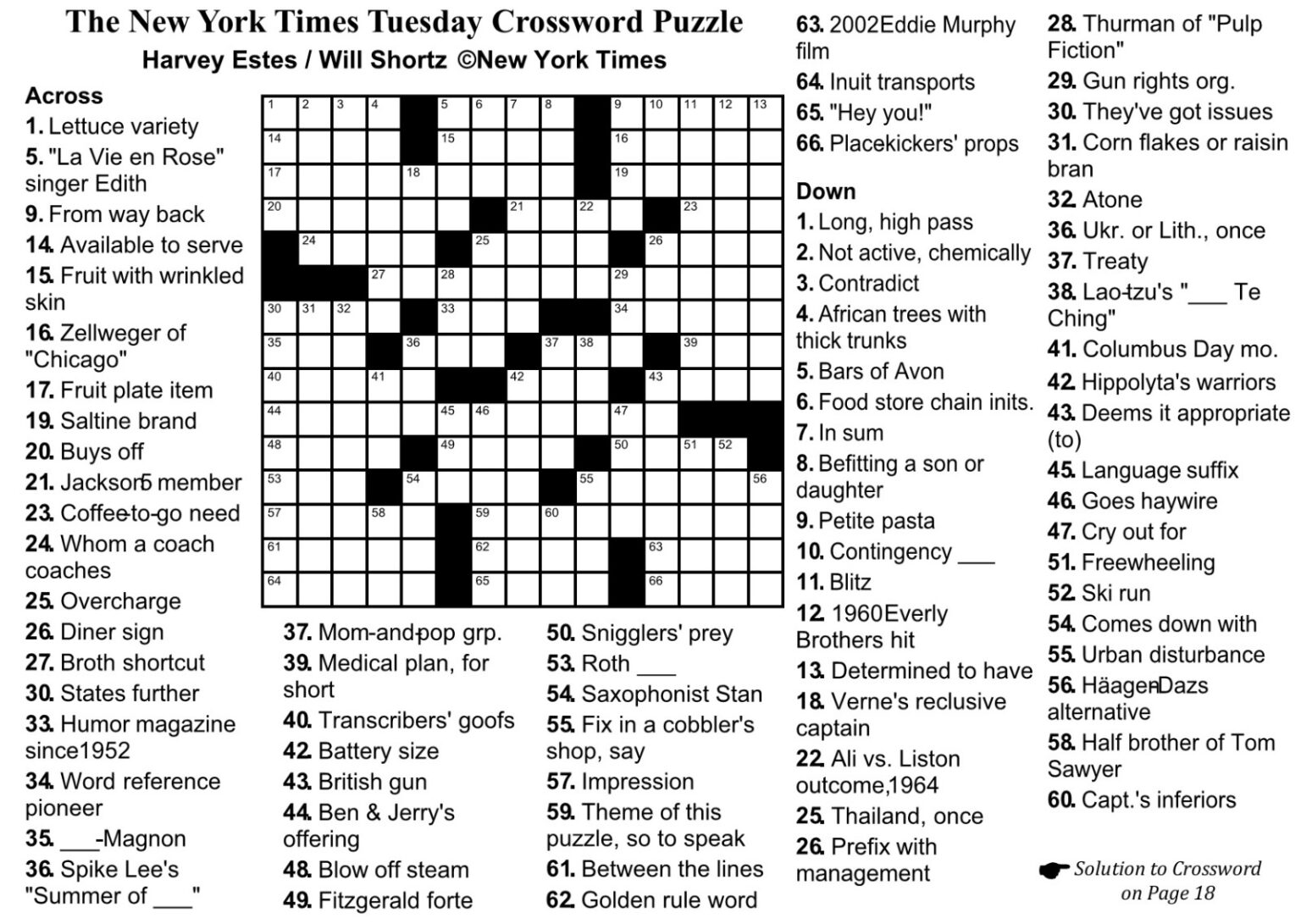 New York Times Sunday Crossword Printable Rtrs Online New York Mary