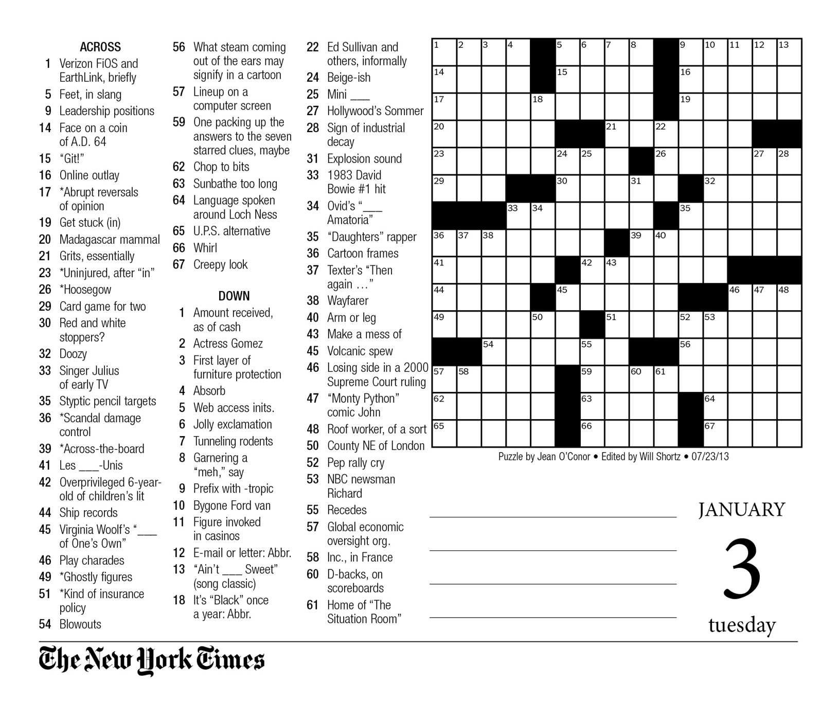New York Times Sunday Crossword Puzzle Printable Printable Crossword