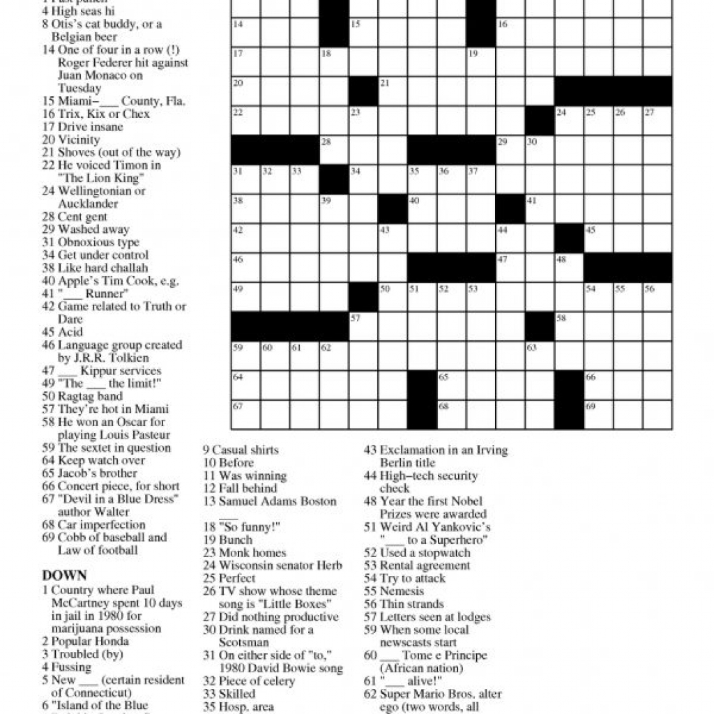 Printable Beginner Crossword Puzzles Printable Crossword Puzzles