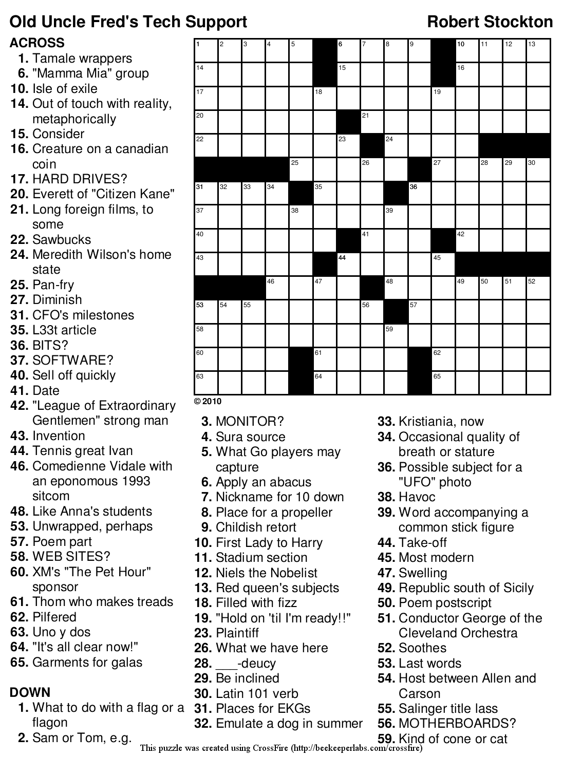 Printable Crossword Puzzle For 10 Year Old Printable Crossword Puzzles