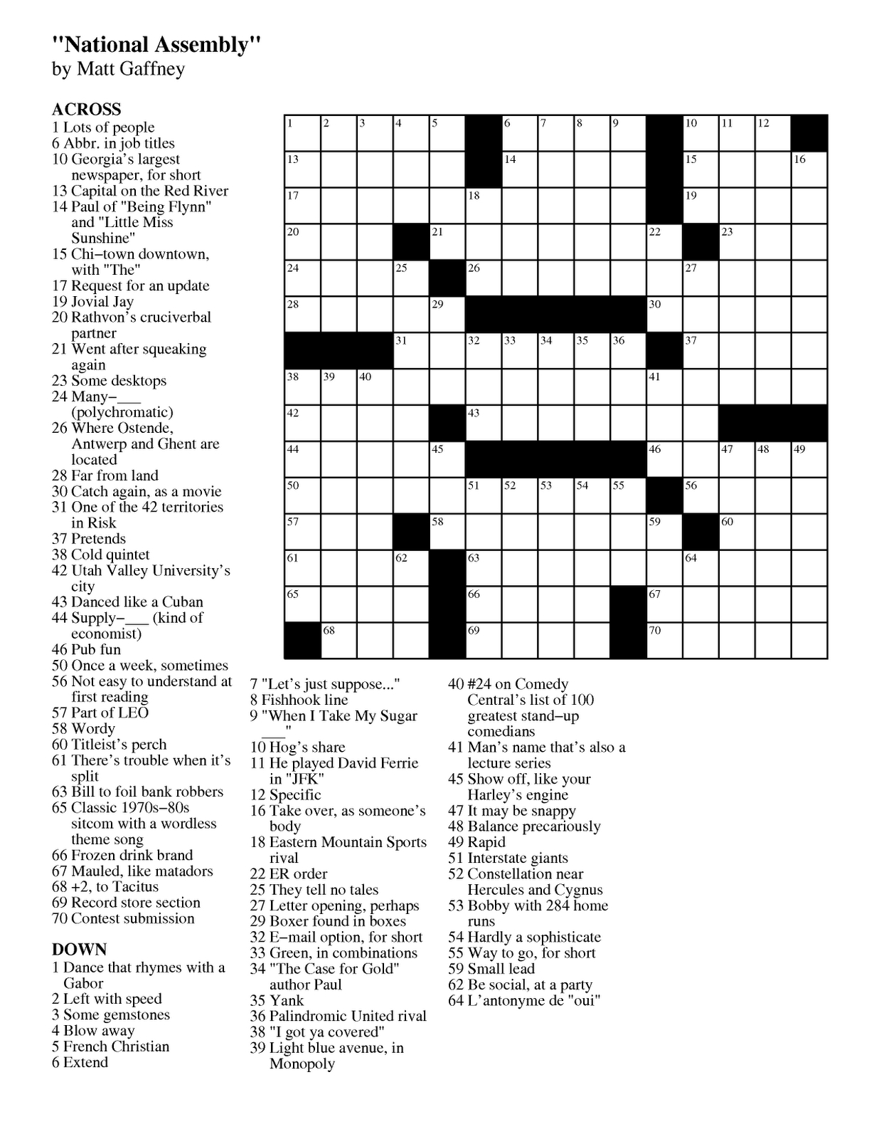 Printable Crossword Puzzles Boston Herald Printable Crossword Puzzles