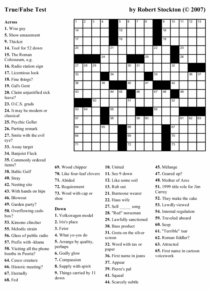Mirroreyes Crosswords Printable Today