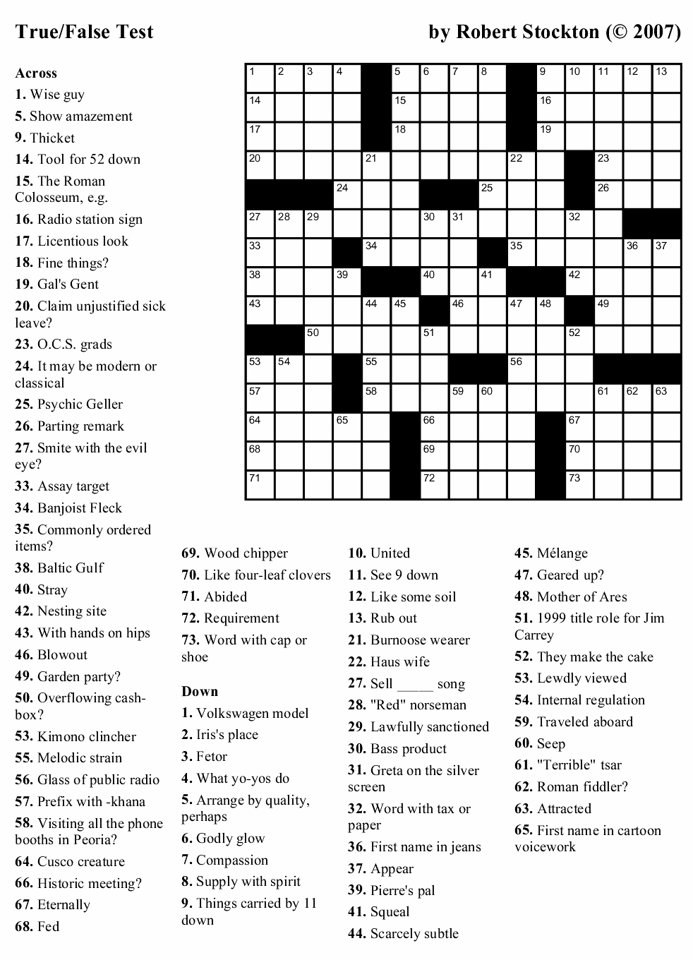 Free Printable Daily Crossword Puzzles Mirroreyes