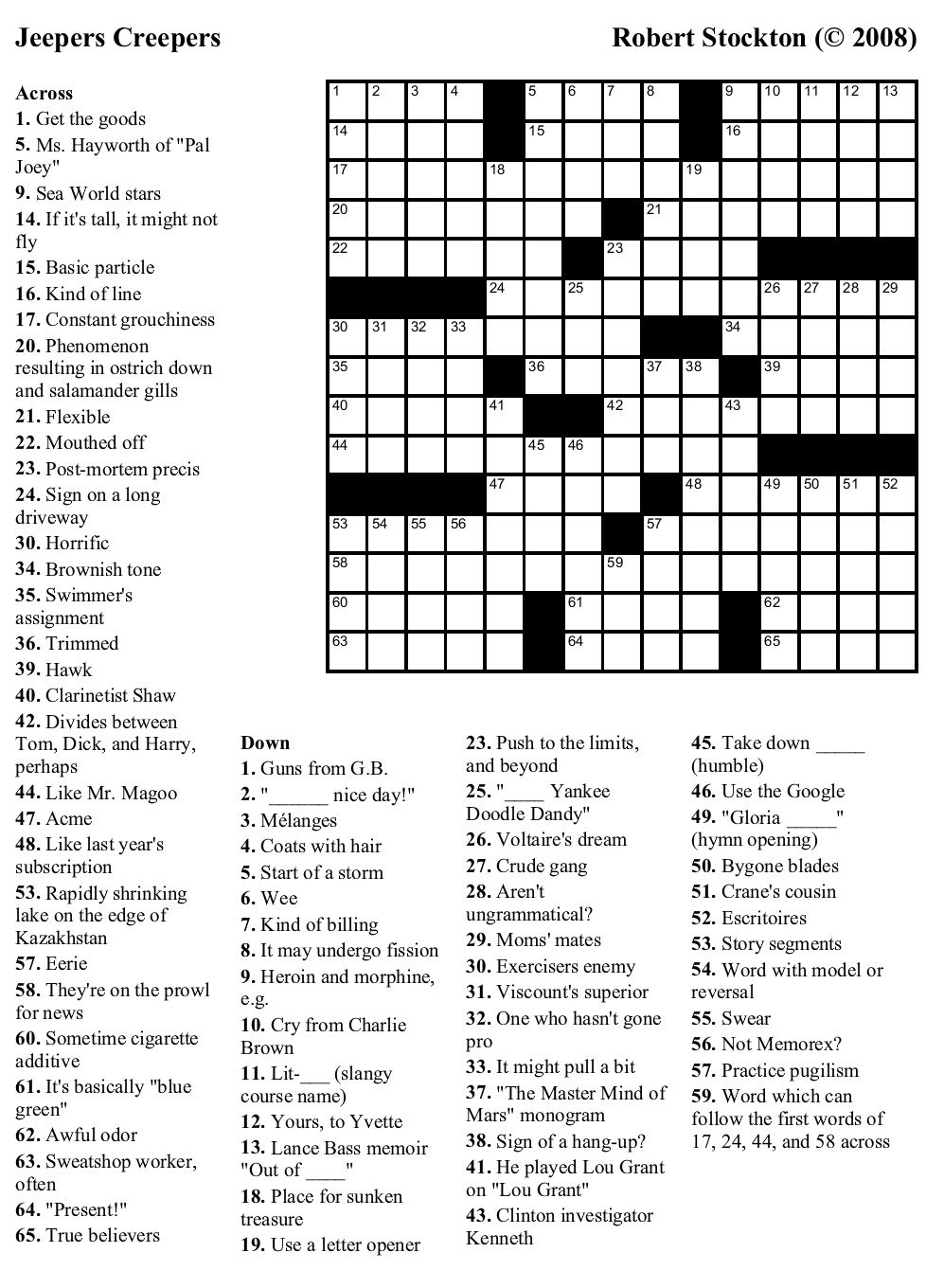 Printable Newspaper Crossword Puzzles For Free Printable Crossword 