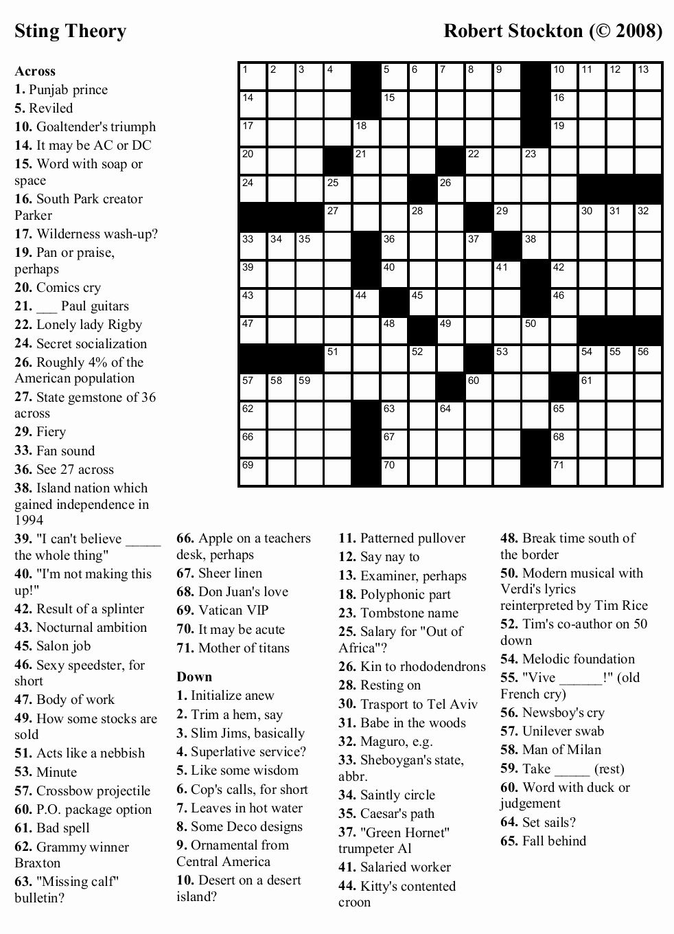 Printable Sunday Newspaper Crossword Puzzles Mary Crossword Puzzles