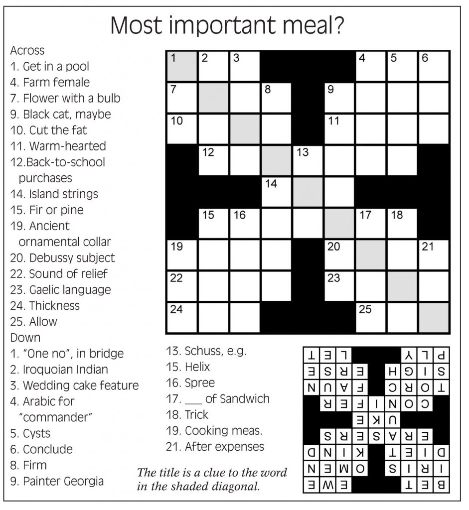 September Crosswords Puzzle