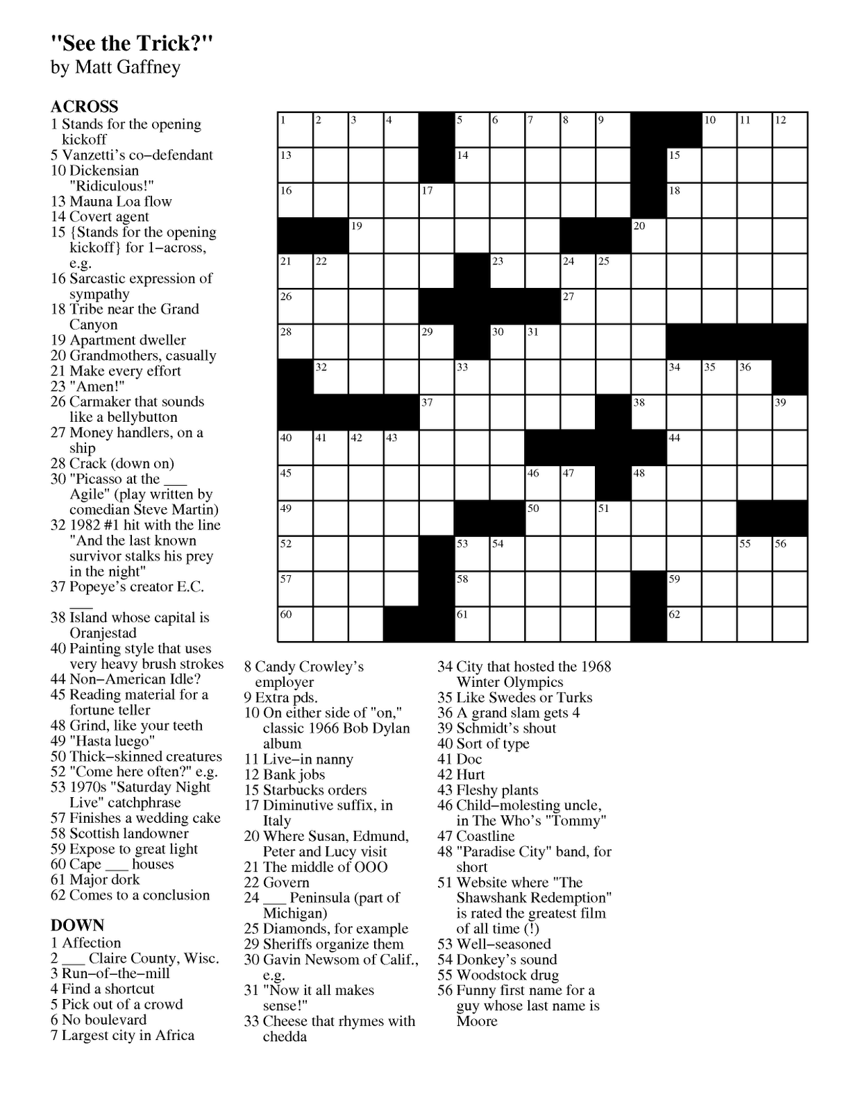 The Best Free Daily Printable Crossword Puzzles Russell Website