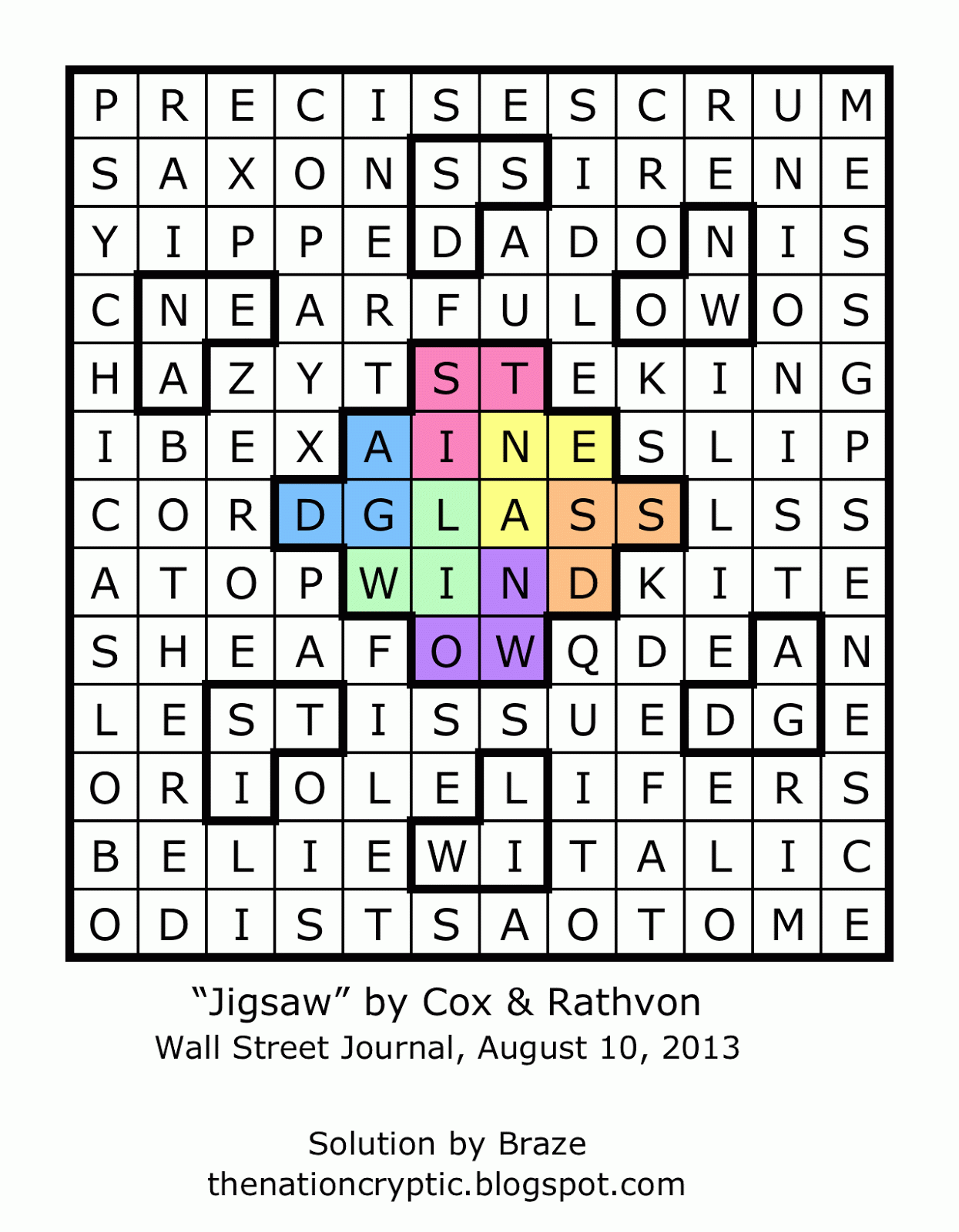 The Nation Cryptic Crossword Forum Wall Street Journal Solution 