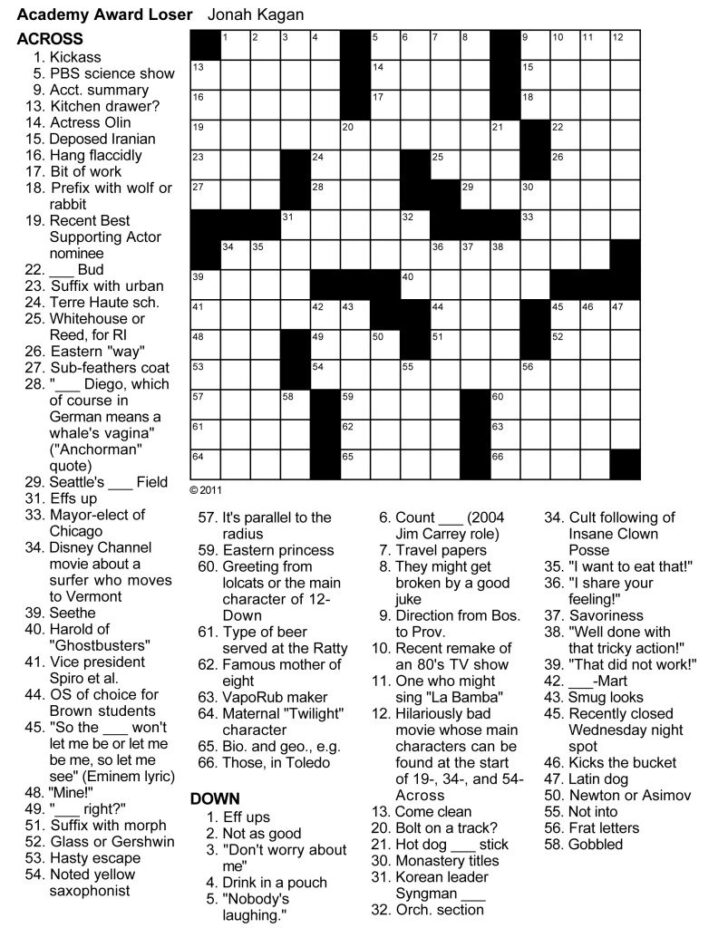 Free Daily Crossword Puzzles Washington Post