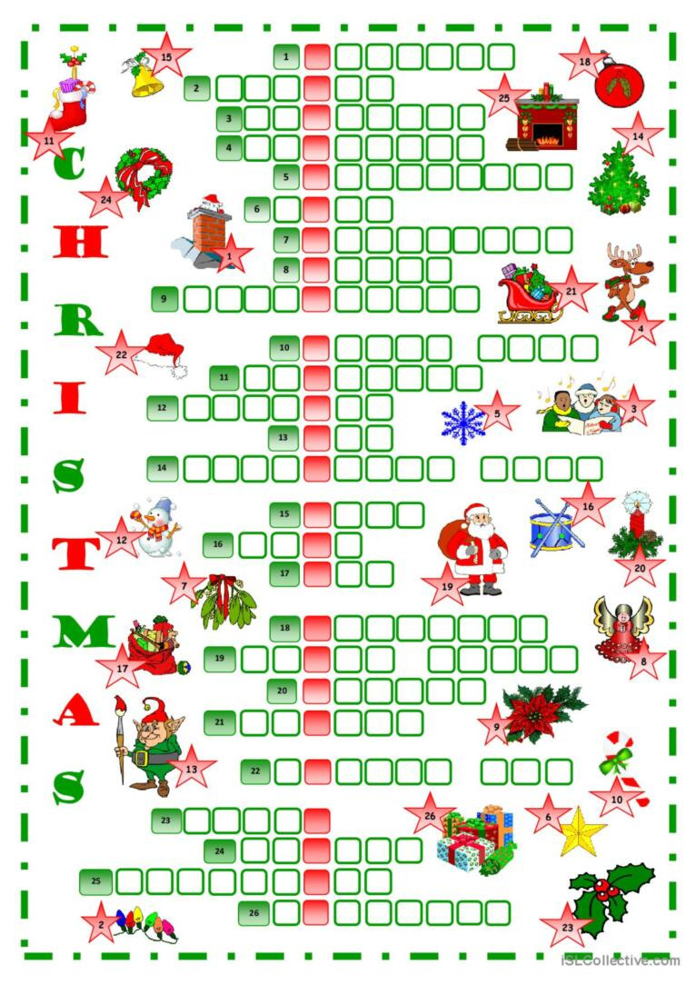 Christmas Crossword Crossword: English Esl Worksheets Pdf &amp;amp; Doc in Online Christmas Crossword Puzzles