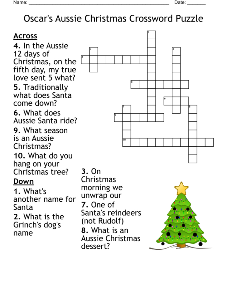 Christmas Crossword Puzzles Hard