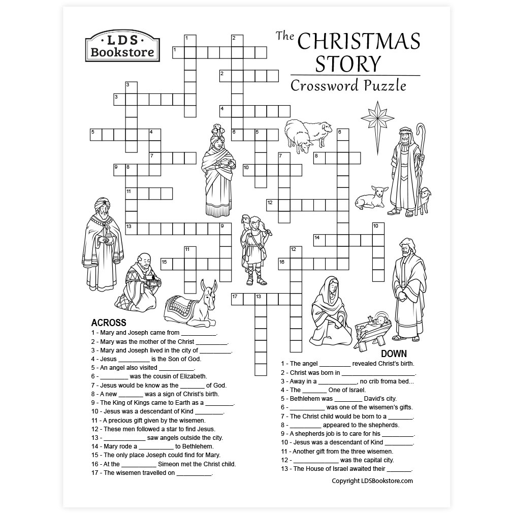 Christmas Story Crossword Puzzle - Printable in Free Printable Christmas Crossword Puzzles For Adults with Answers