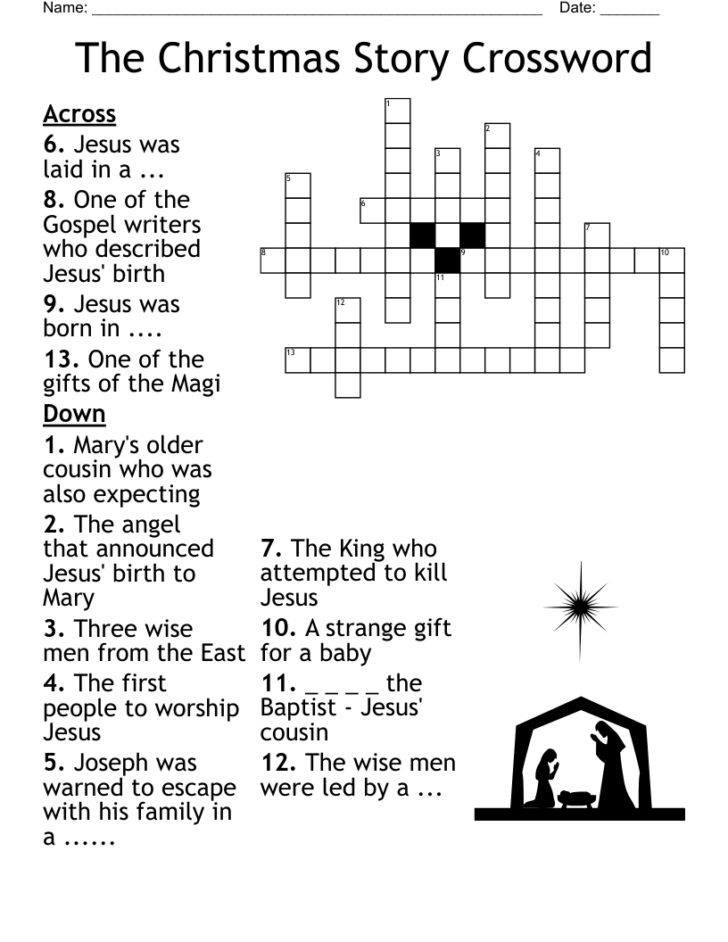 Christmas Story Crossword Puzzles