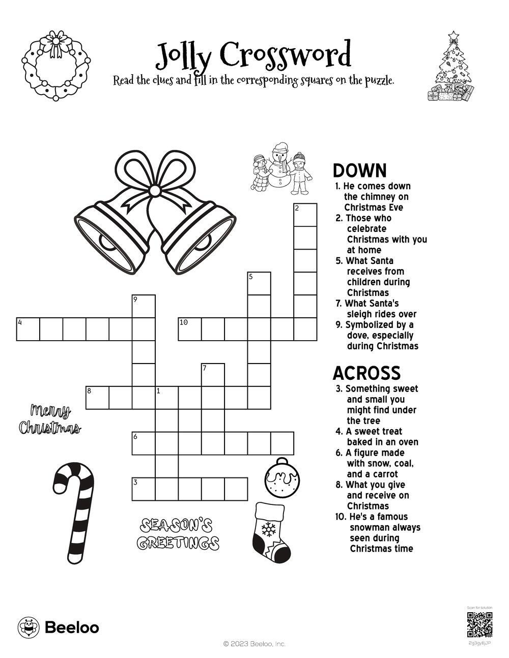 Christmas-Themed Crossword Puzzles • Beeloo Printable Crafts And with regard to Christmas Themed Crossword Puzzles