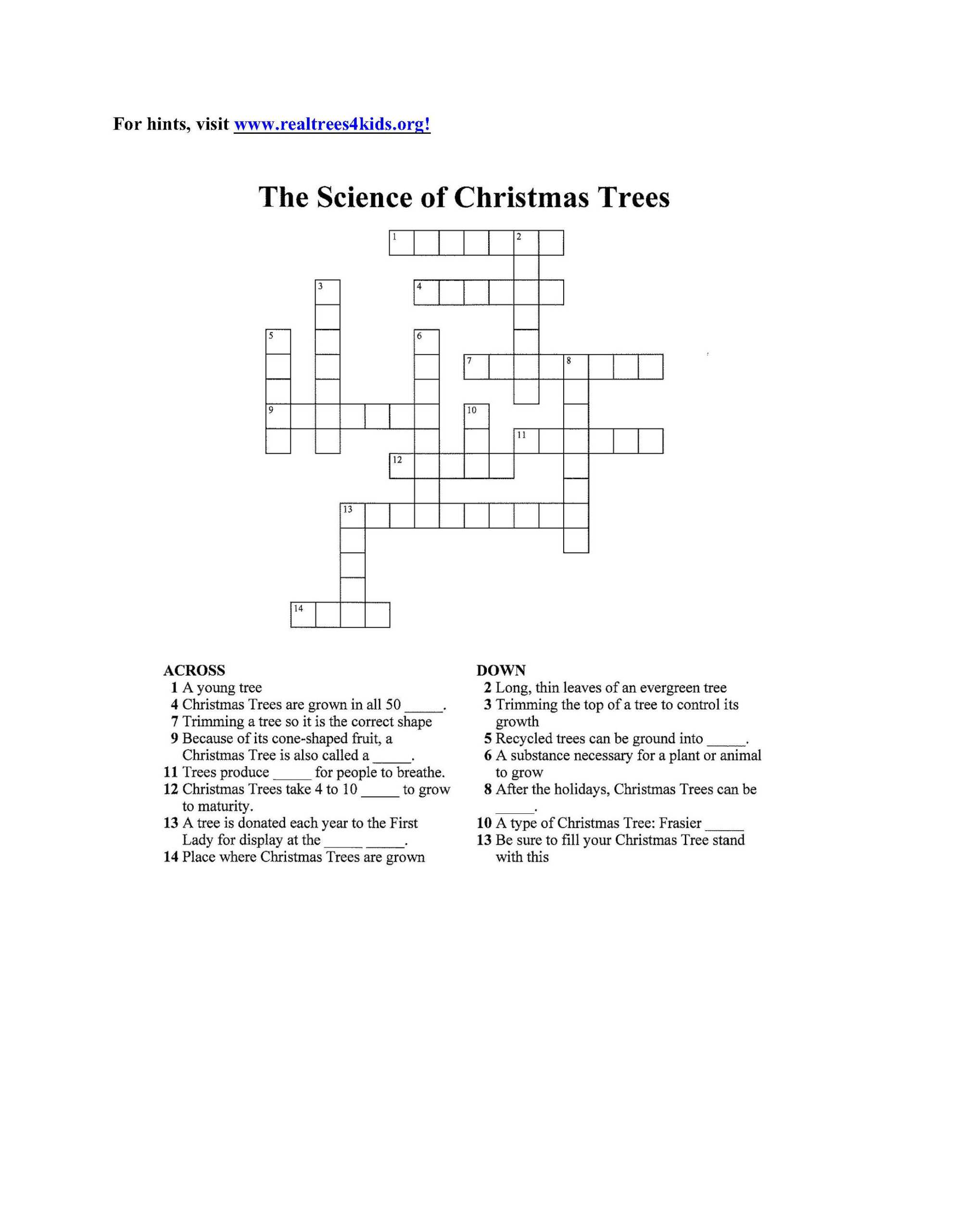 Christmas Tree Crossword Puzzle – #Learnaboutag! in Christmas Tree Crossword Puzzles