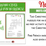 French Christmas Crossword Puzzle Printable Download Mots Croisés For French Christmas Crossword Puzzles