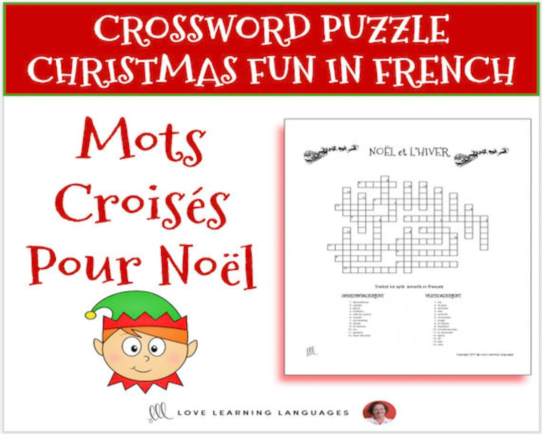 French Noël Mots Croisés French Christmas Crossword Puzzle throughout French Christmas Crossword Puzzles