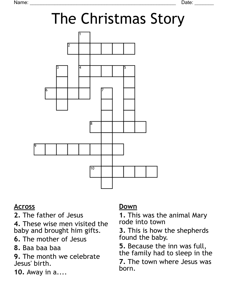 The Christmas Story Crossword - Wordmint with Christmas Story Crossword Puzzles