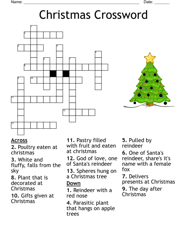 12 Days Of Christmas Crossword Puzzles