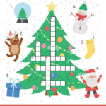 Vector Christmas Crossword Puzzle For Kids. Simple Quiz With Inside Education Christmas Crossword Puzzles Answers