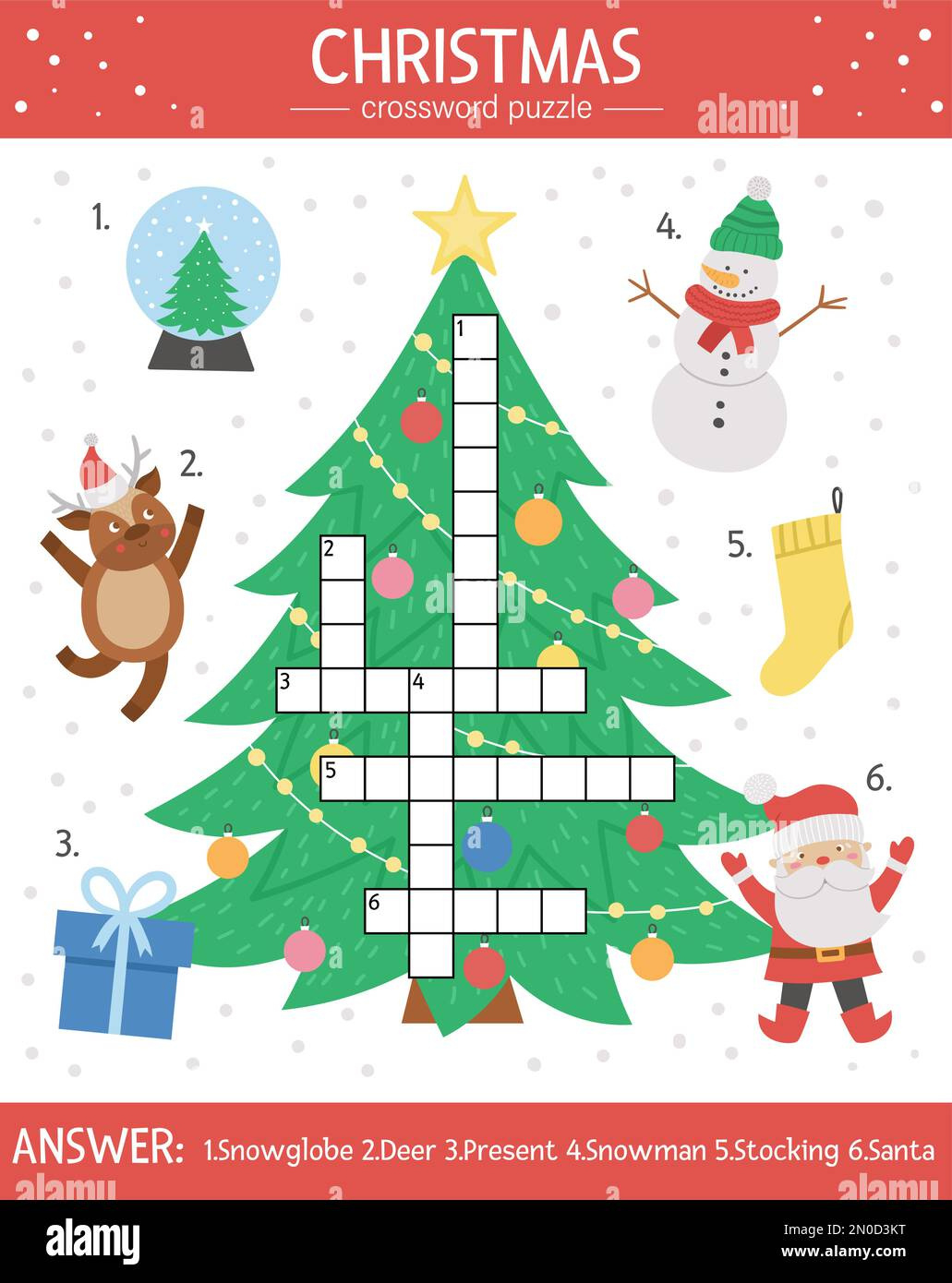 Vector Christmas Crossword Puzzle For Kids. Simple Quiz With inside Education Christmas Crossword Puzzles Answers