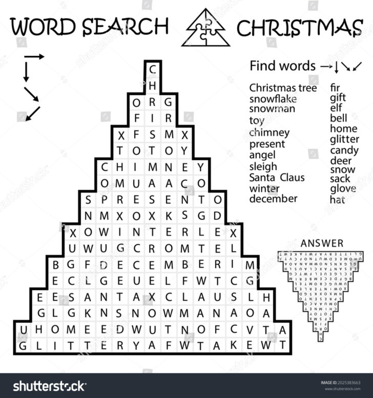 Christmas Tree Crossword Puzzles