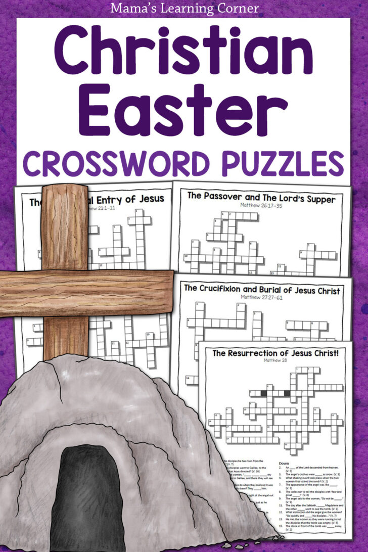 Kids Easter Story Crossword Puzzles
