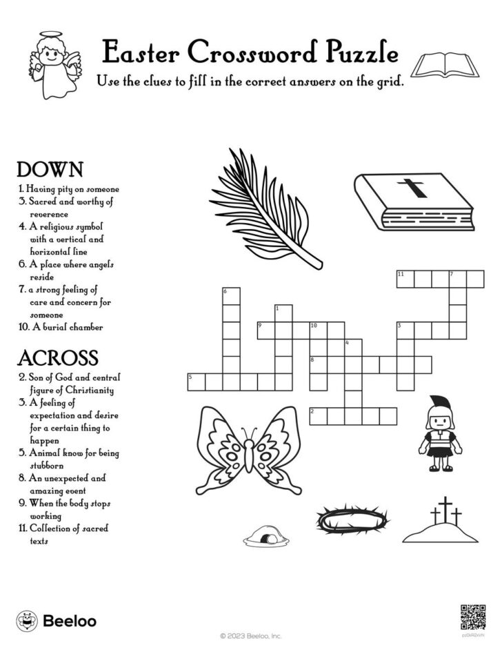 Easter Crossword Puzzles For 2nd Grade