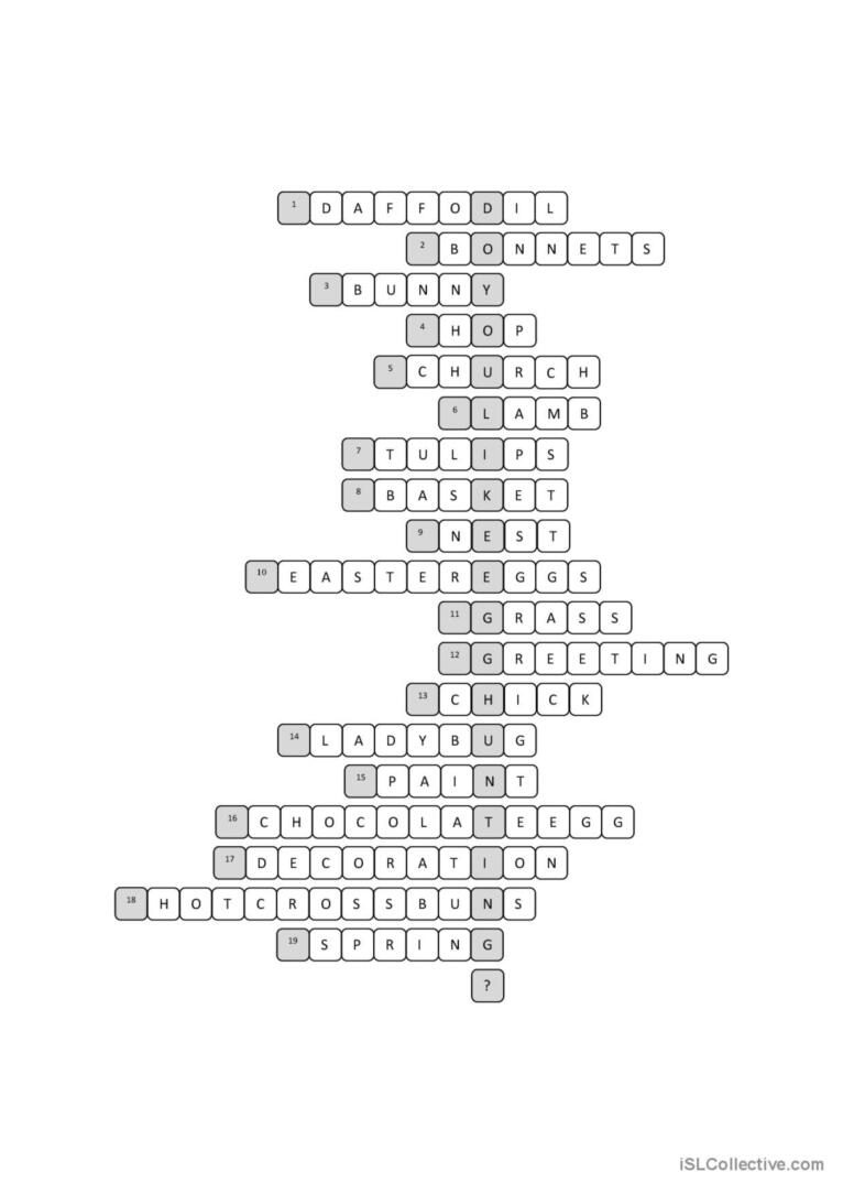 Easter Crossword Puzzle Crossword: English Esl Worksheets Pdf &amp;amp; Doc pertaining to Easter In Britain Crossword Puzzles
