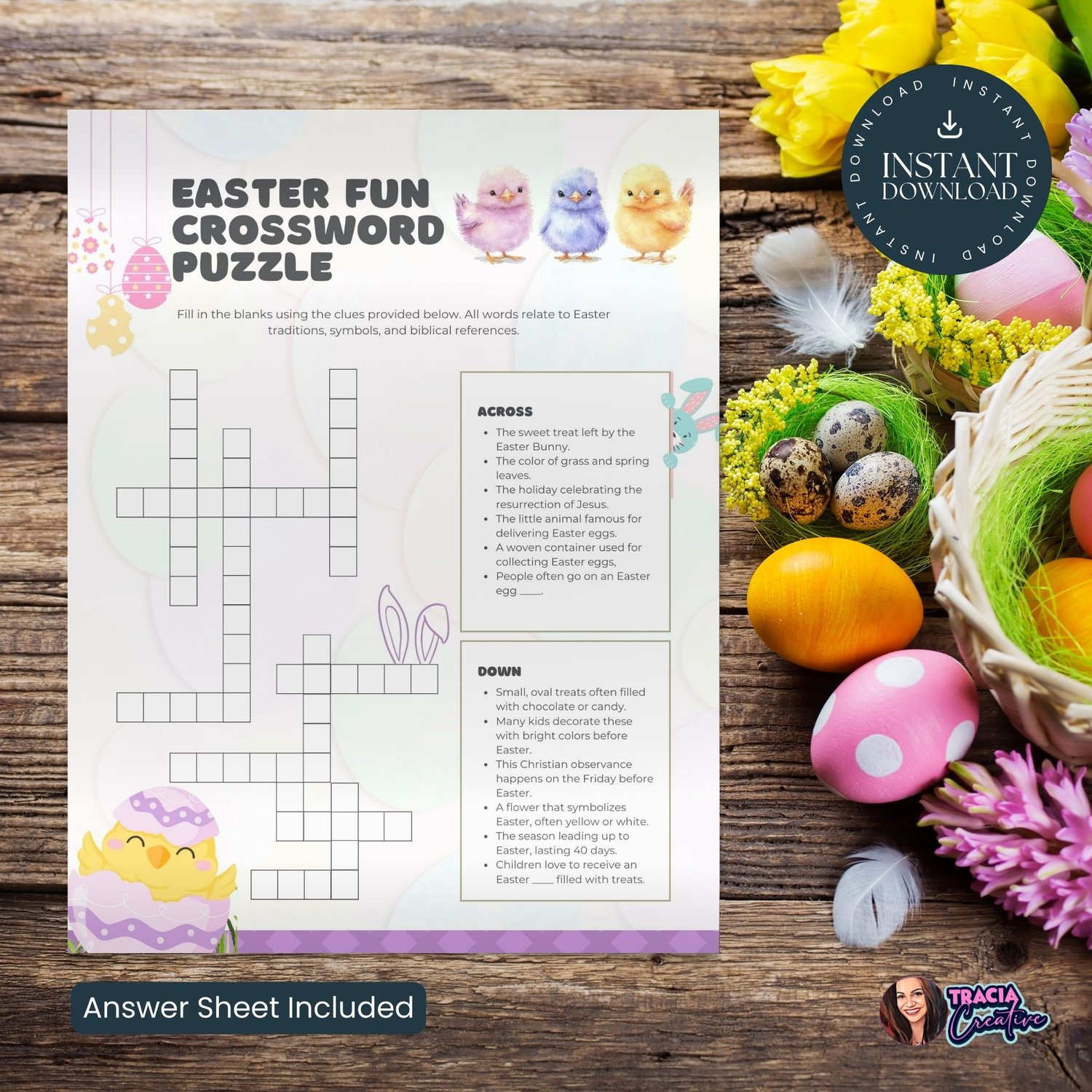 Easter Crossword Puzzle | Easter Printable for 40 Days After Easter Crossword Puzzles