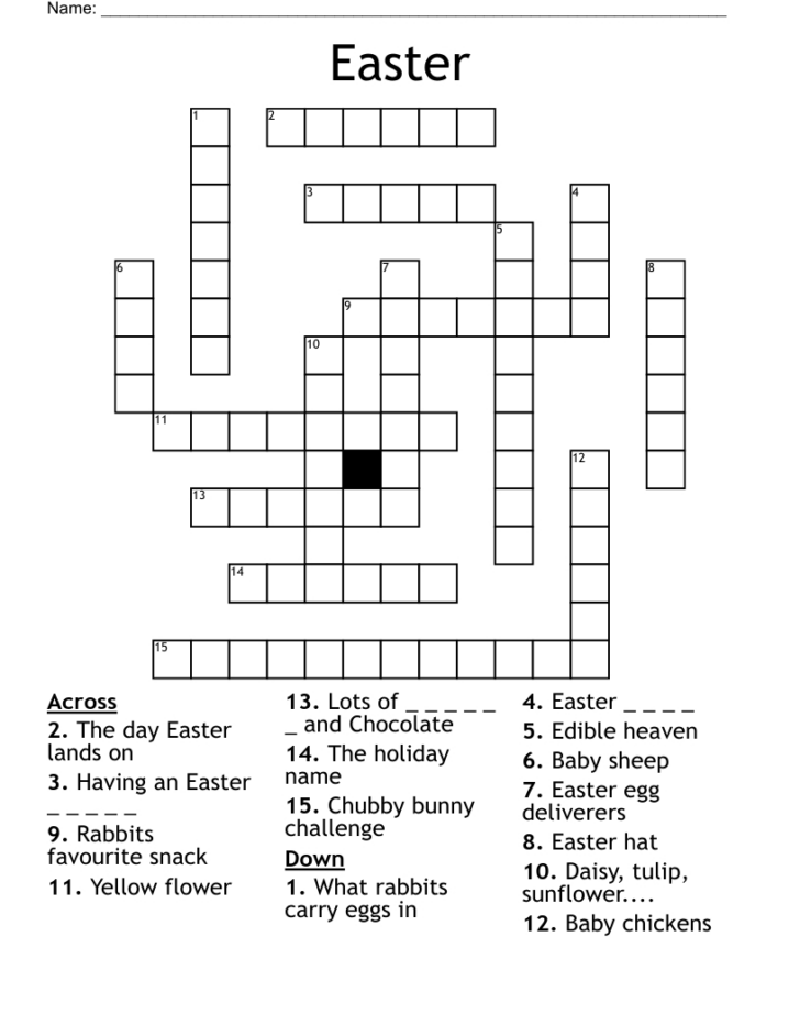 Easter Crossword Puzzles Easy