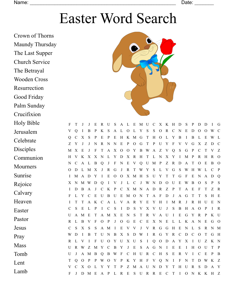 Easter Story Crossword - Wordmint throughout The Easter Story Crossword Puzzles Answers