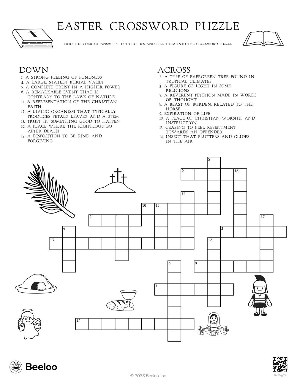 Easter-Themed Crossword Puzzles • Beeloo Printable Crafts And for Puzzles To Print Easter Crossword