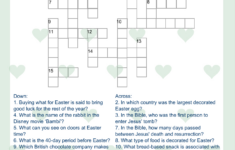 Free Printable Easter Crossword Puzzle With Key in Easter Story Crossword Puzzles Answers