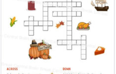 1St Grade Thanksgiving Crossword Puzzle With Word Bank And Answer with regard to Thanksgiving Crossword Puzzle Worksheet Answer Key