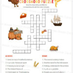3Rd Grade Thanksgiving Crossword Puzzle With Word Bank And Answer With Thanksgiving Crossword Puzzle With Word Bank