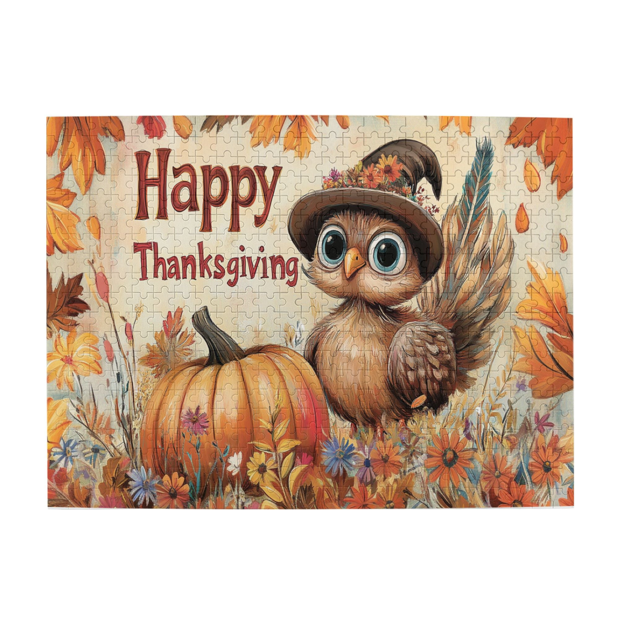 500 Pcs 500 Piece Puzzle For Adults Pumpkin And Cute Turkey Happy intended for Thanksgiving Puzzle 500 Pieces