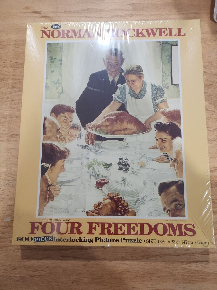 800 Piece Puzzle Norman Rockwell Four Freedoms Thanksgiving 18.5 with regard to Norman Rockwell Thanksgiving Puzzle