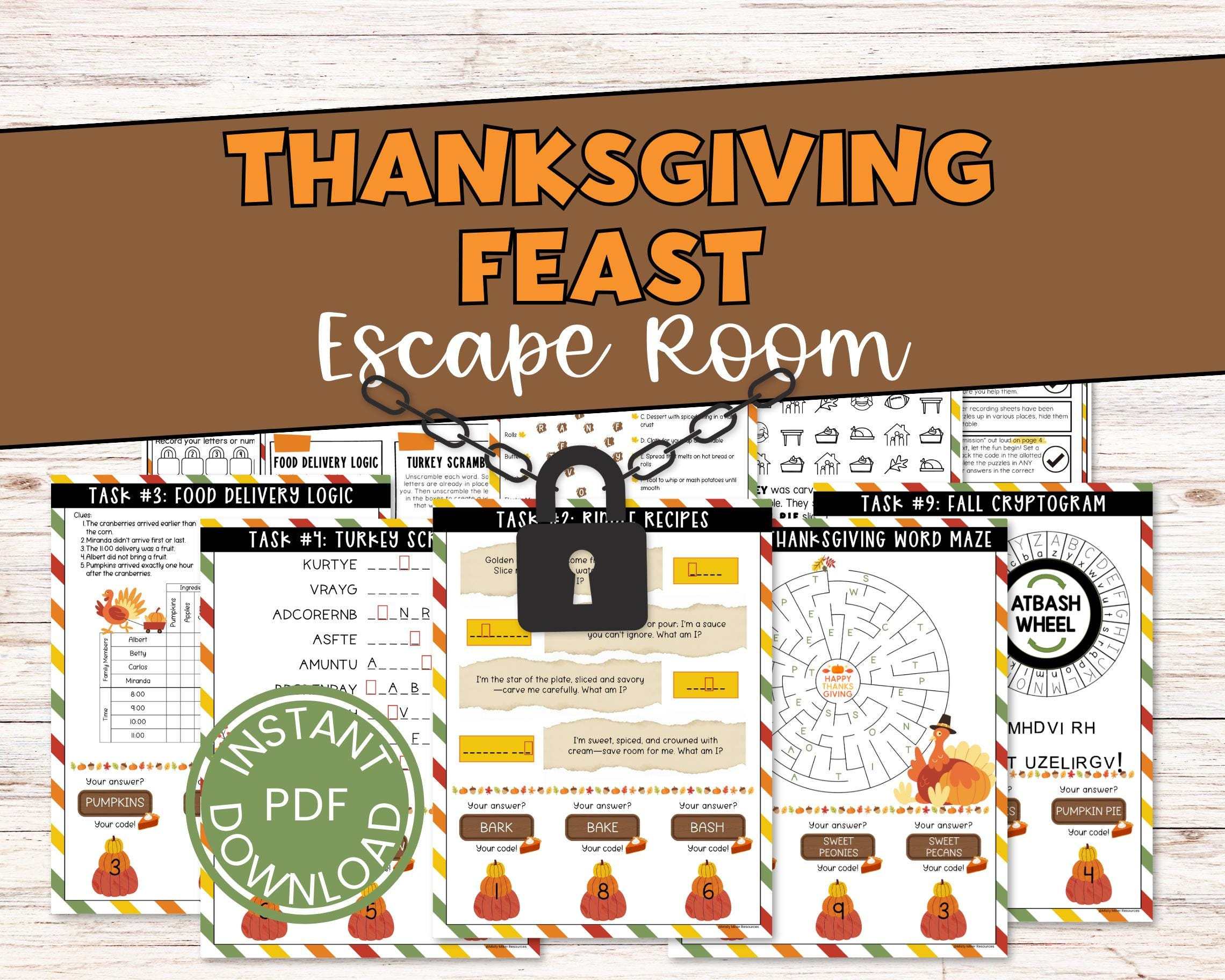 Escape Room Thanksgiving - Etsy intended for Thanksgiving With Granny Logic Puzzle Answers