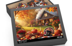 Fall Season Thanksgiving Dinner Puzzle, Autumn Afternoon Puzzle within Thanksgiving Puzzle 500 Pieces