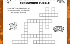 Free Printable Thanksgiving Crossword Puzzle within Easy Thanksgiving Crossword Puzzle